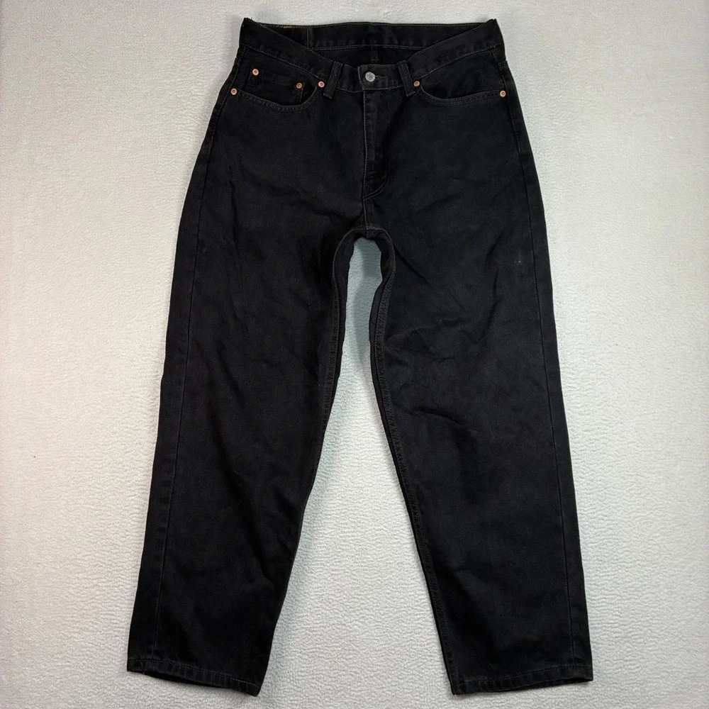 Levis 560 Comfort Fit Jeans Men 34x30 Black Faded Relaxed Taper Casual Loose